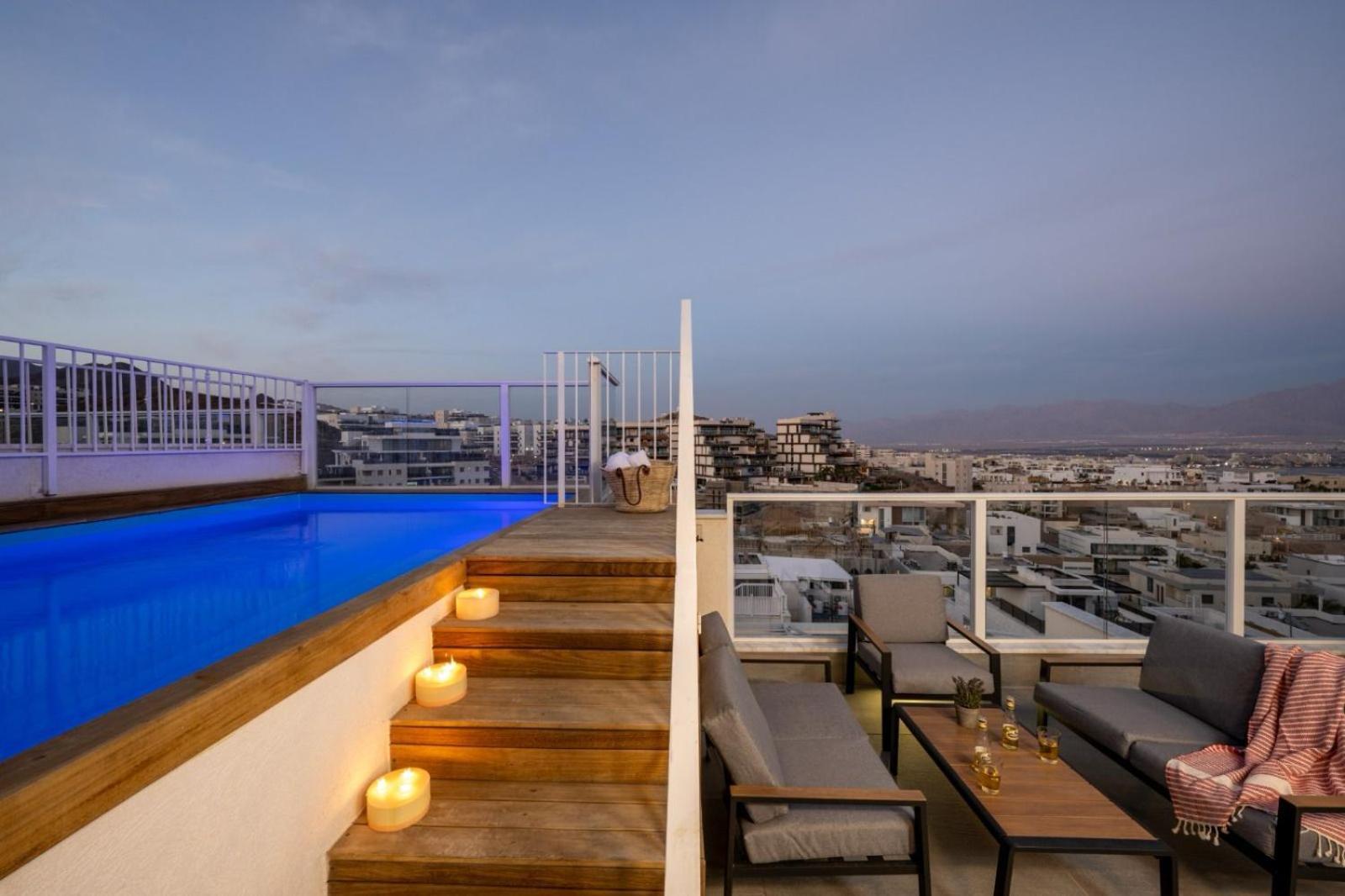 Mountain And Sea View - Penthouse With Private Pool Apartamento Eilat Exterior foto
